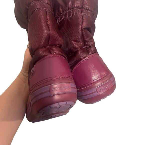 Crocs Youth Girls Size 4 Crocband Purple Winter Snow Boots - Picture 9 of 10
